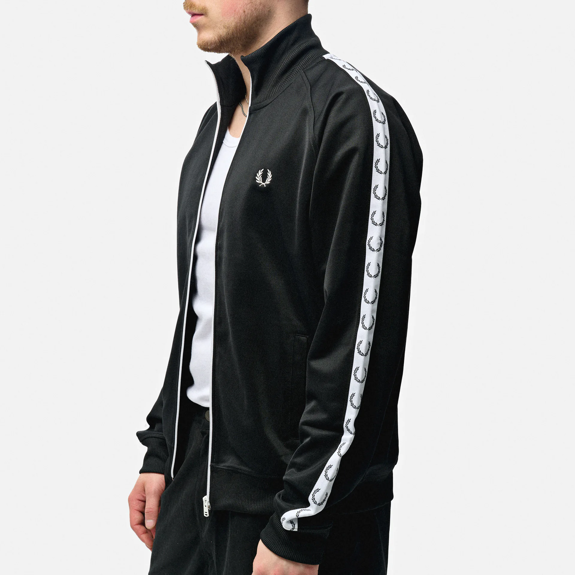 Fred Perry Taped Track Jacket Black