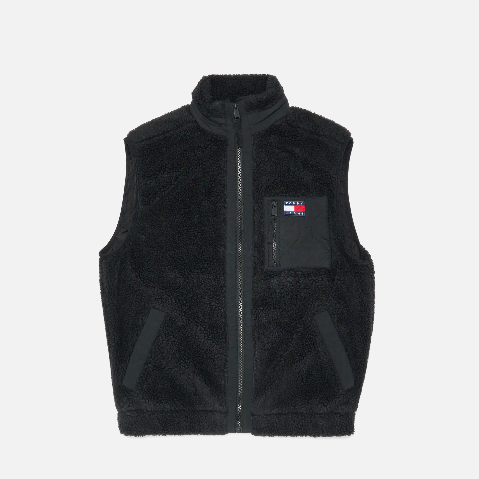 Tommy Jeans Mix Media Sherpa Vest Black