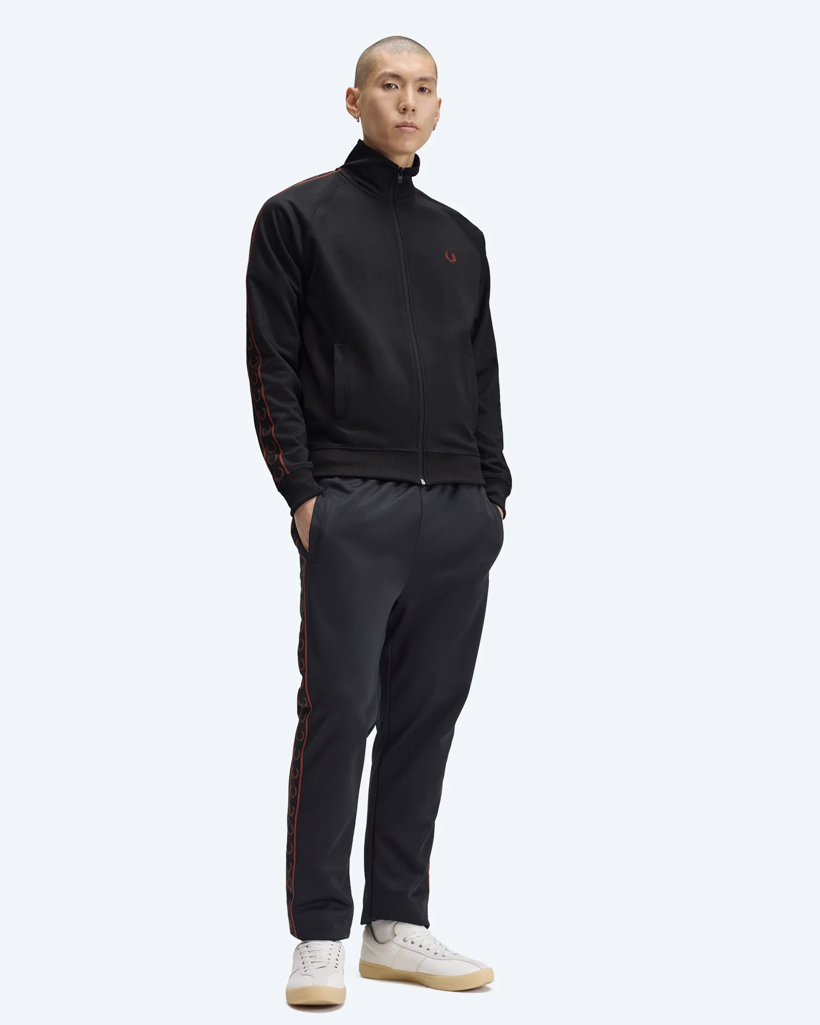 Contrast Tape Track Jacket Black