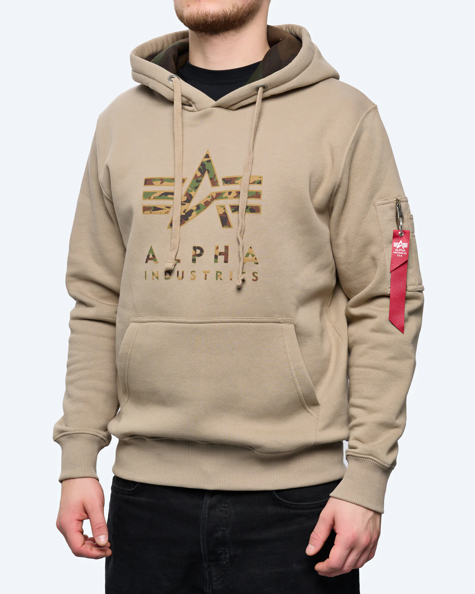 Alpha Industries Camo Hoodie Vintage Sand