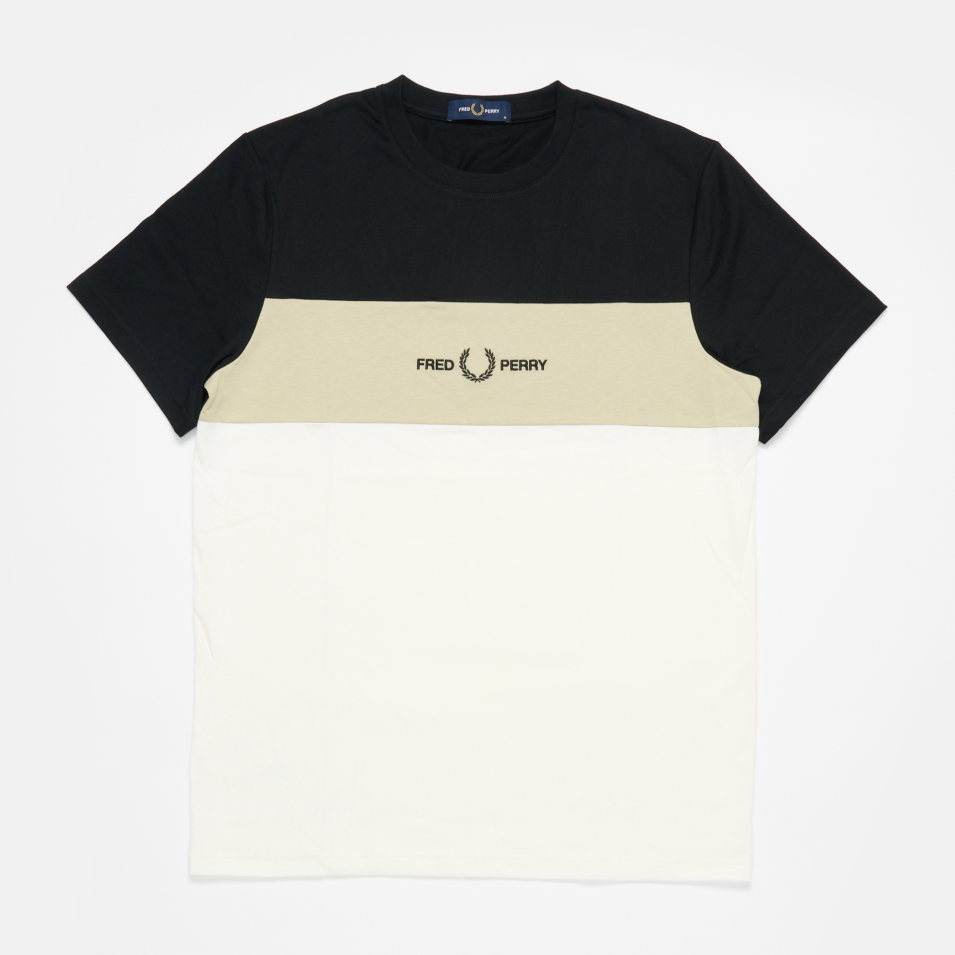 Fred Perry Embroidered Panel T-Shirt Black