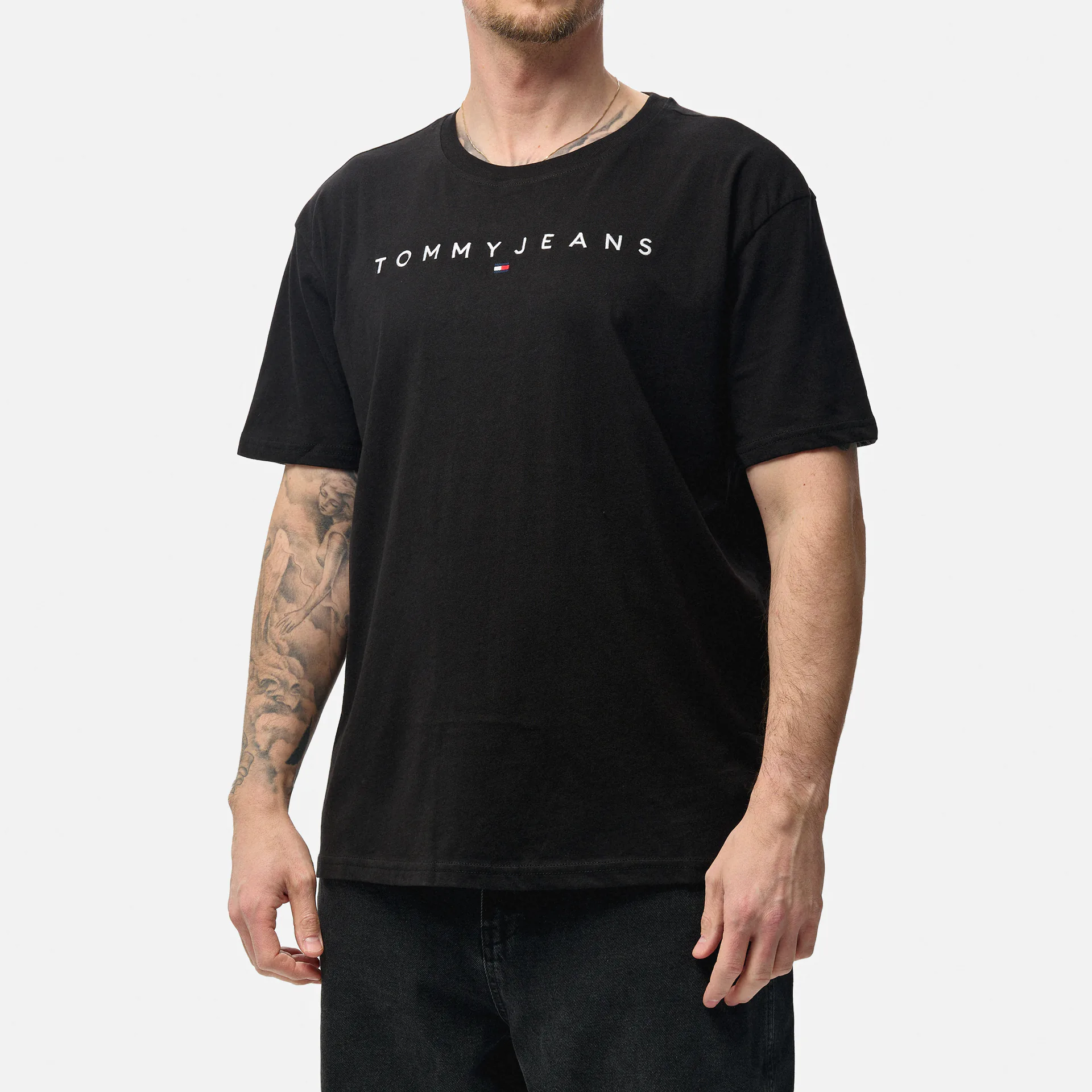 Tommy Jeans Linear Logo T-Shirt Black 