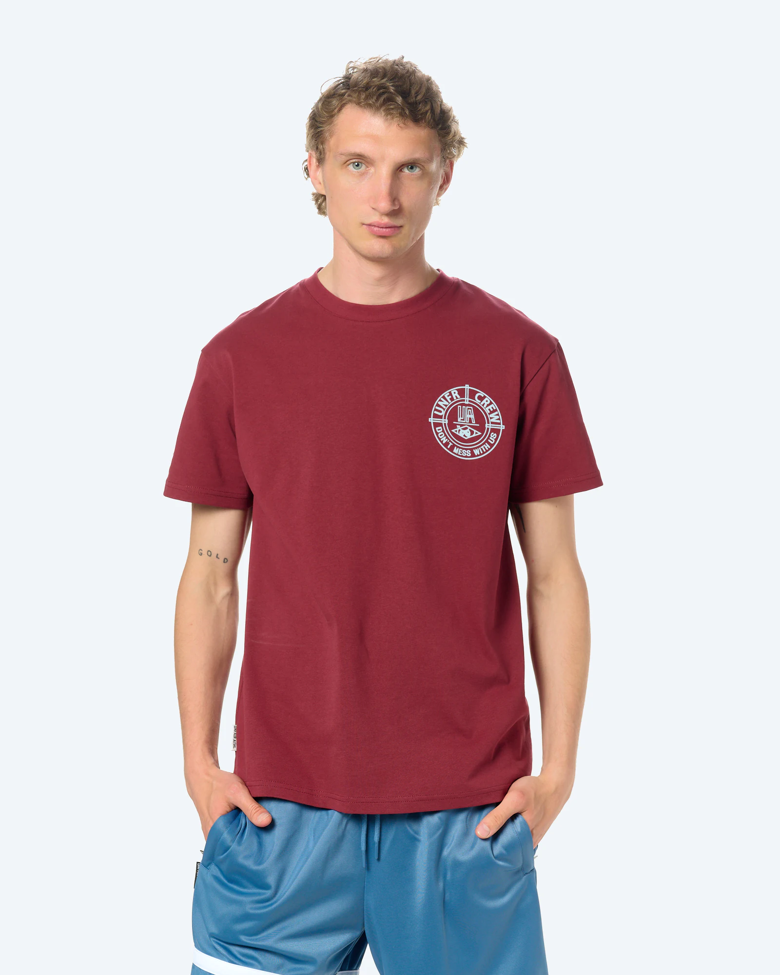 DMWU BP T-Shirt Burgundy/Skyblue