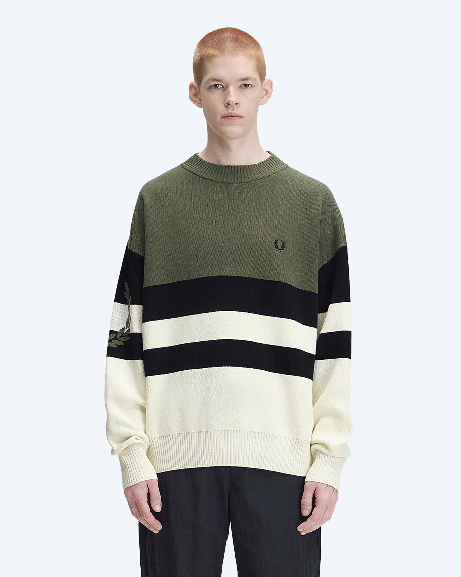 Tipped Graphic Jumper Laurel Wreath Green