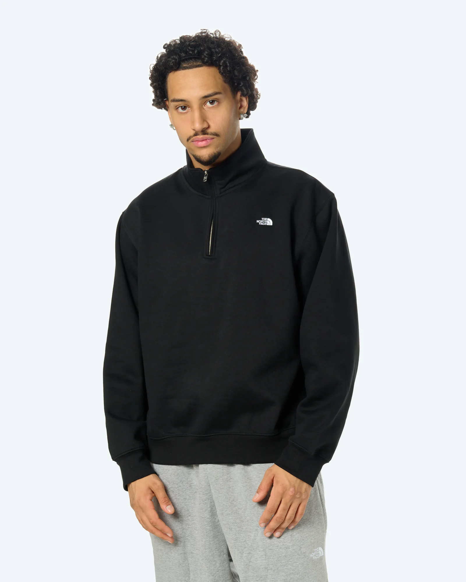 M Essential Simple Dome Relax 1/4 Zip TNF Black