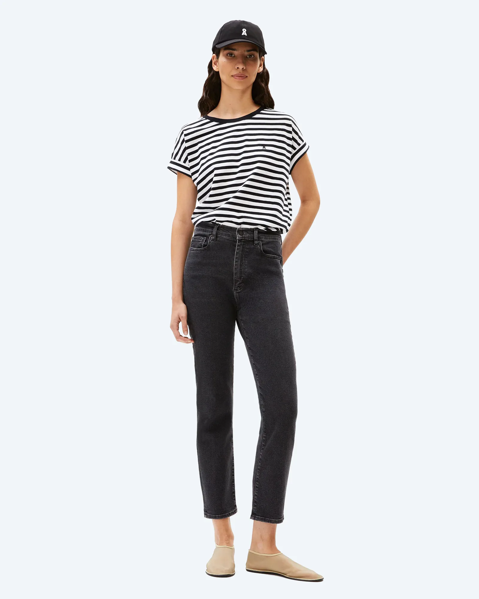 ARMEDANGELS IDAARA STRIPES T-Shirt White/Black