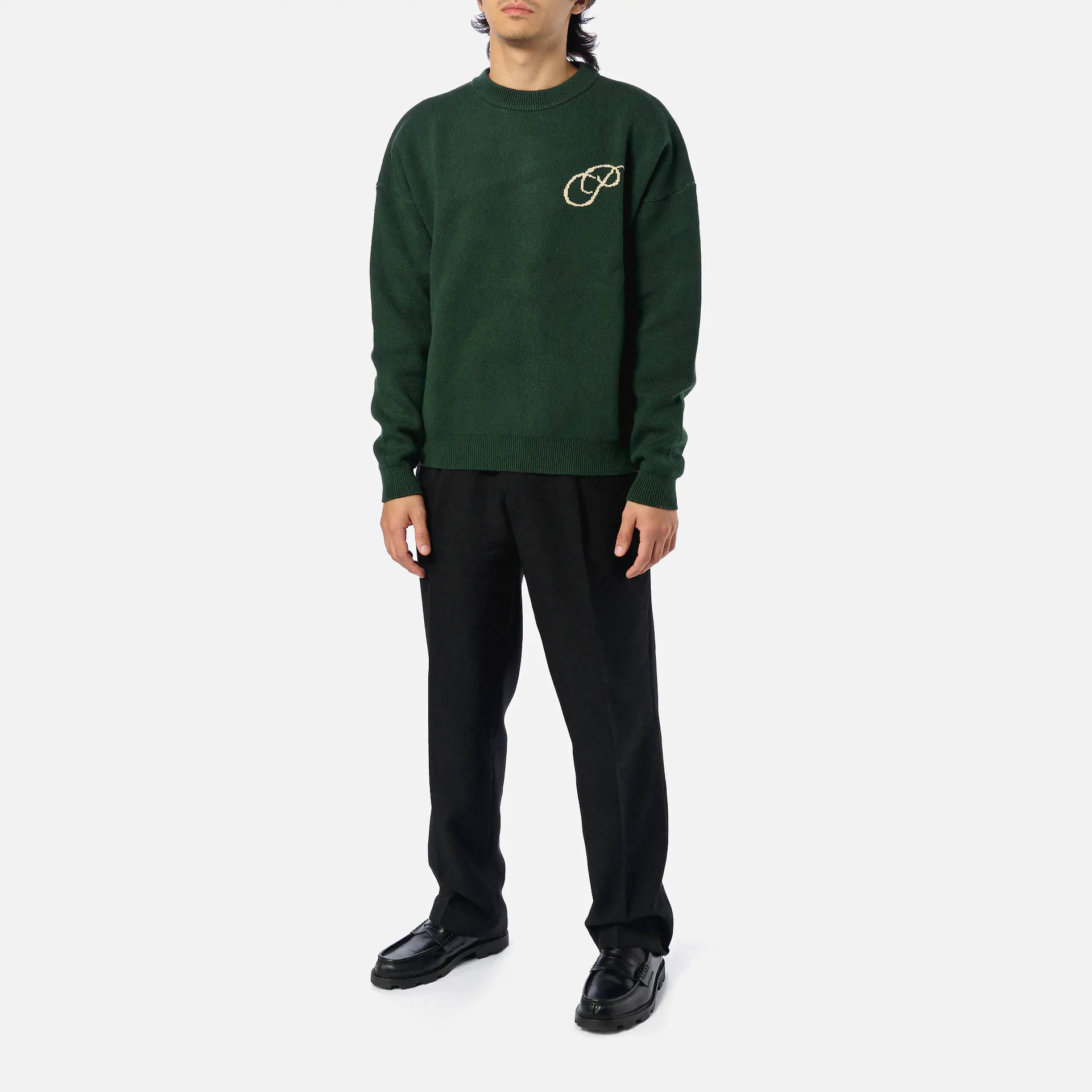 Prohibited Initial Knit Sweater Green