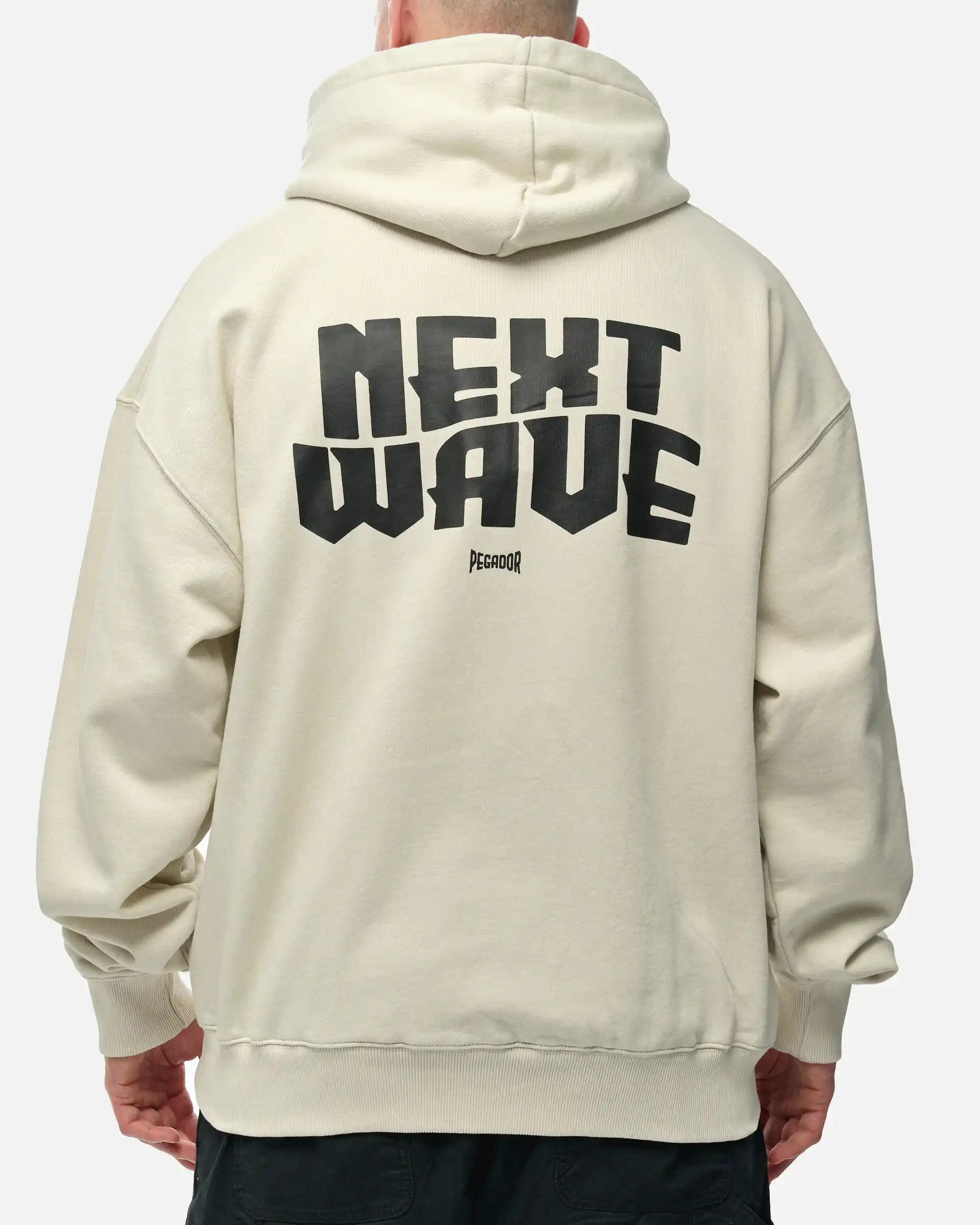 PEGADOR Dacko Oversized Hoodie Washed Salty Cream Black