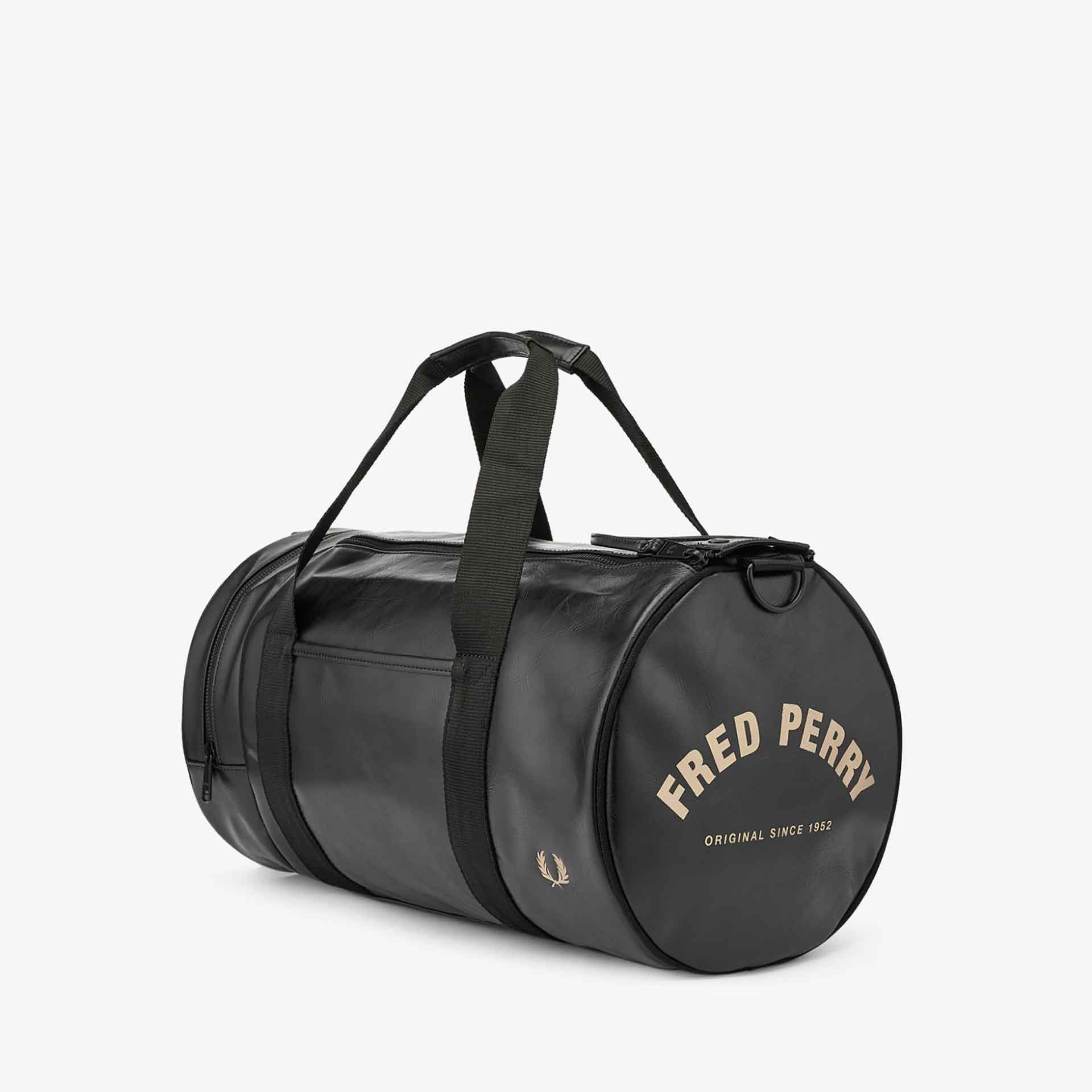 Fred Perry Tonal PU Barrel Bag Black