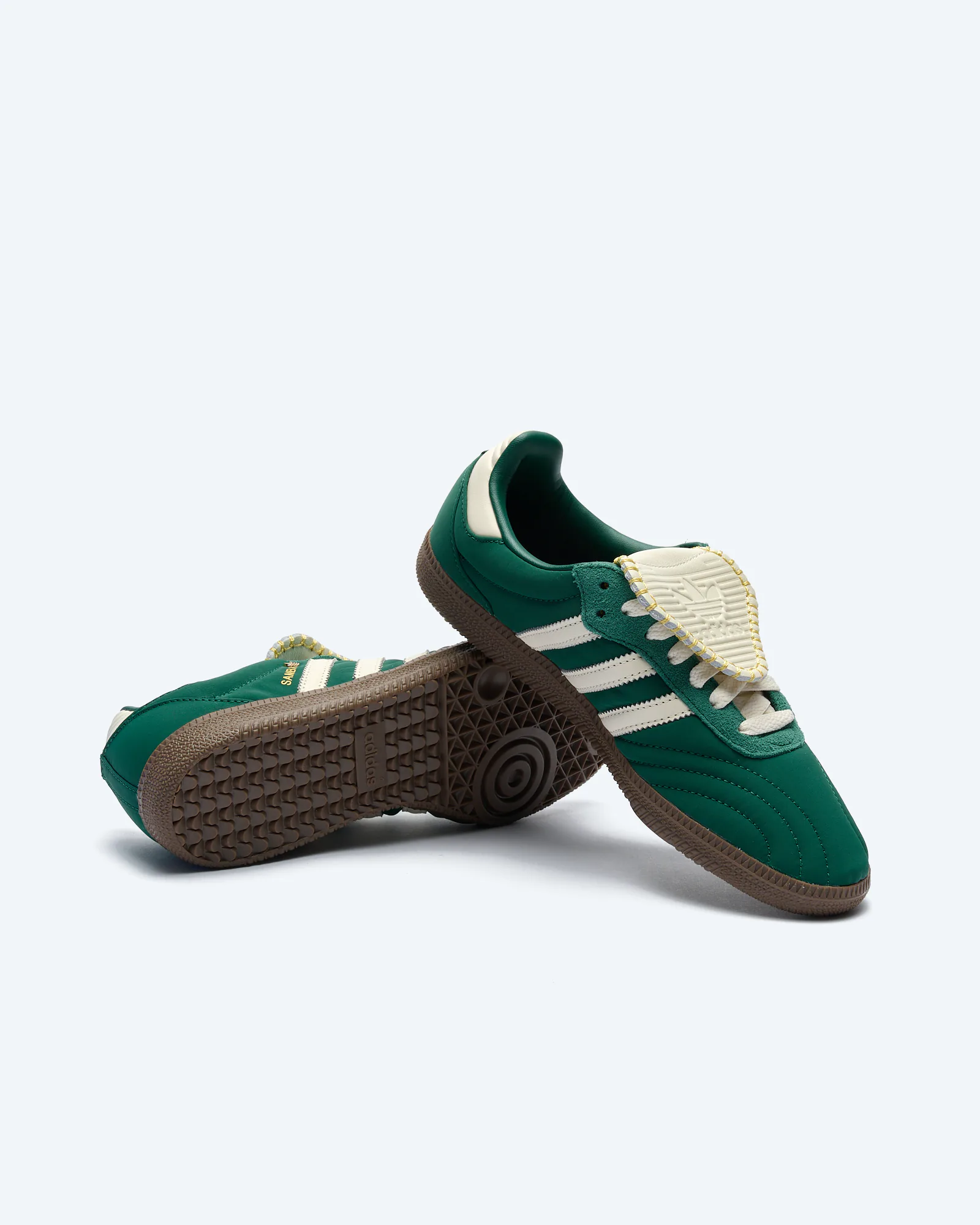 adidas Originals Samba Long Tongue Sneaker Cream Core Green/Chalk White/Gold Metallic