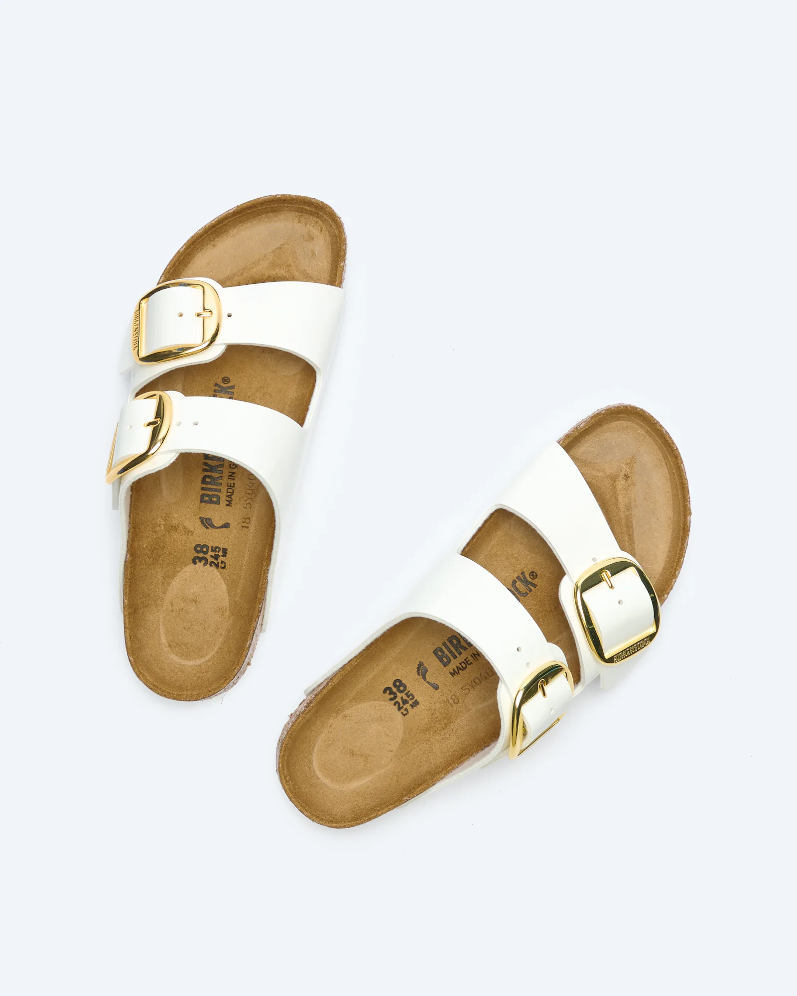 Birkenstock Arizona Big Buckle Birko-Flor Sandals Patent White