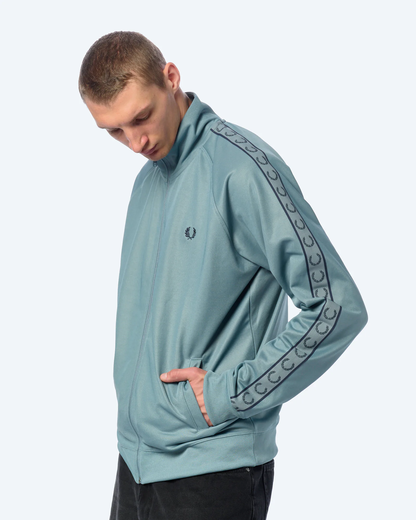 Fred Perry Contrast Tape Track Jacket Stockport Blue/Navy Fred Perry Contrast Tape Track Jacket Stockport Blue/Navy