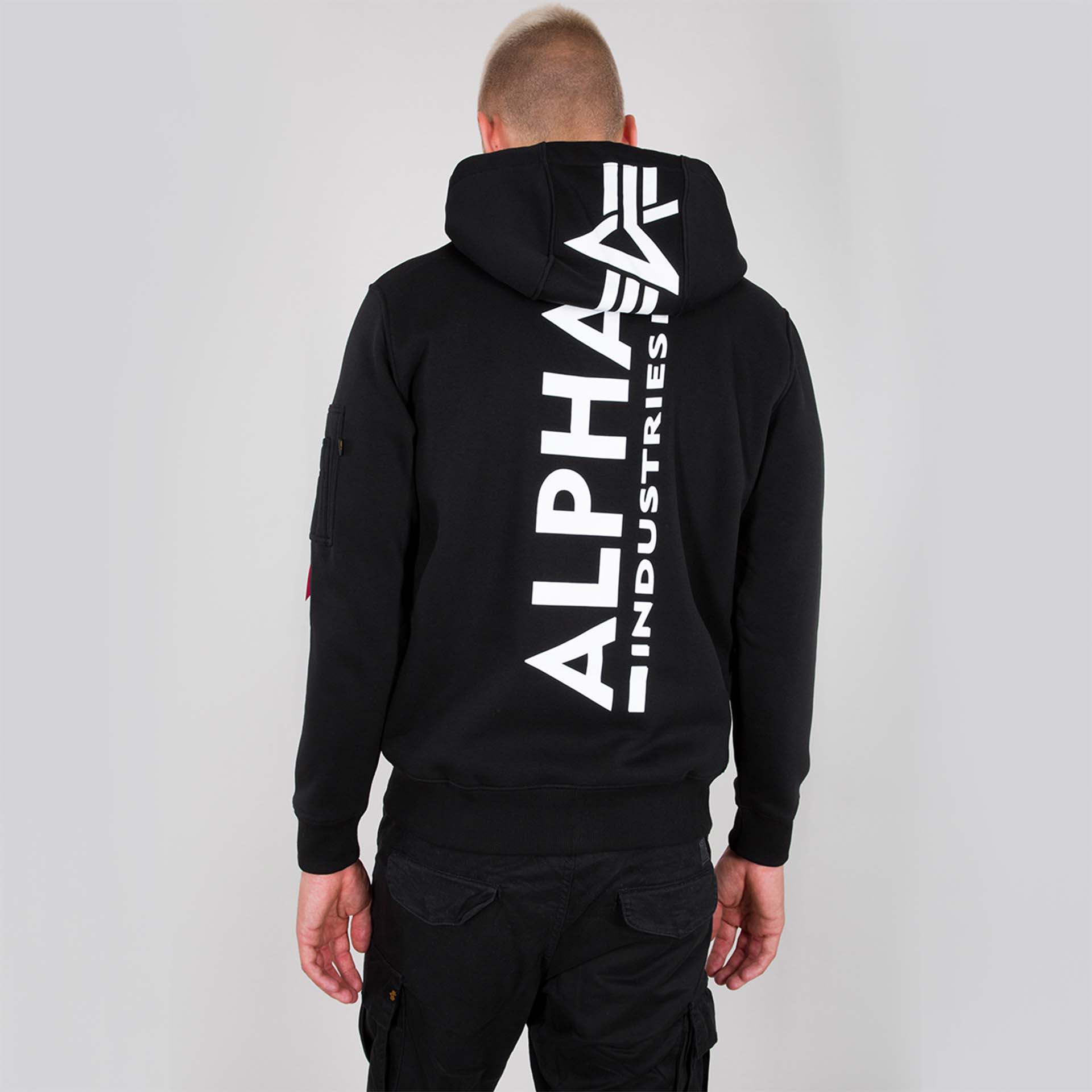 Alpha Industries Back Print Zip Hoody Black