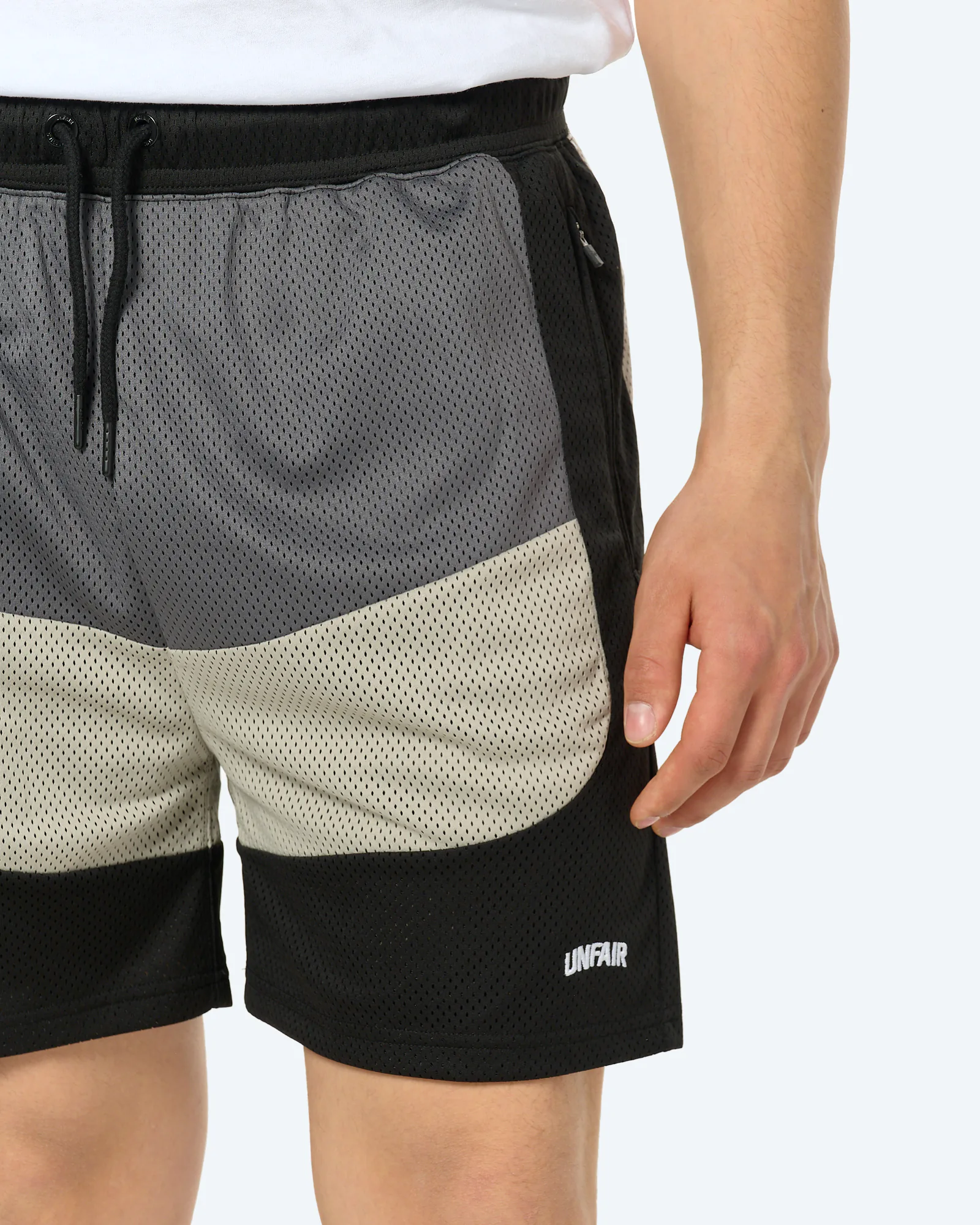 Unfair Athletics Three Tone Mesh Shorts Grey/Black