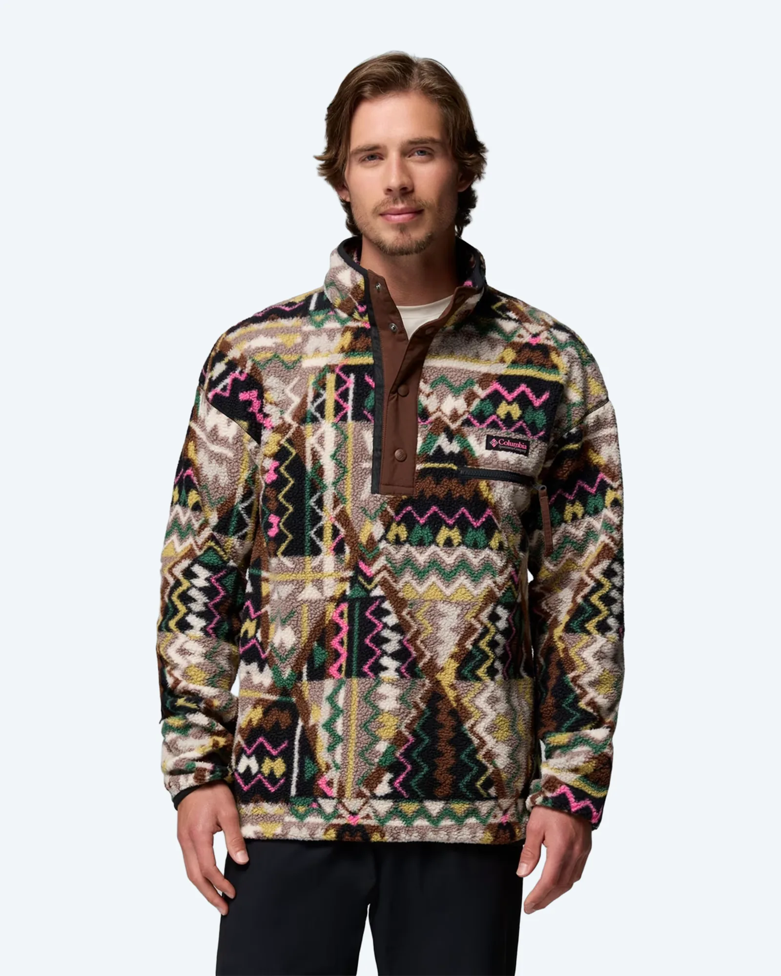 Helvetia™ II Printed Half Snap Fleece Black Geomix