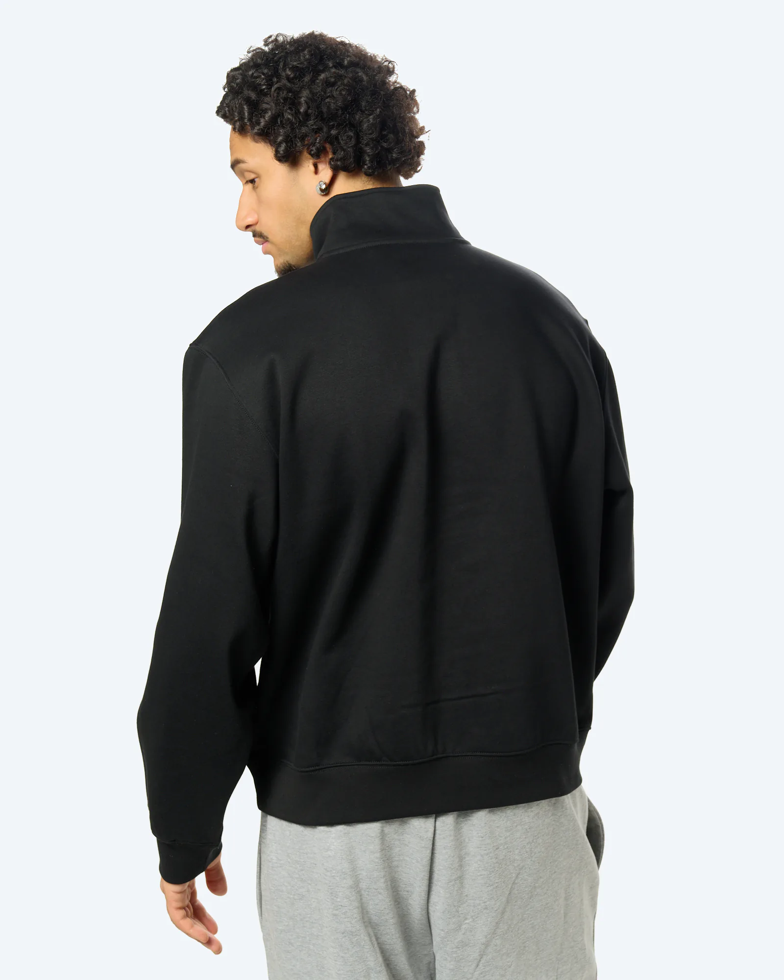 M Essential Simple Dome Relax 1/4 Zip TNF Black