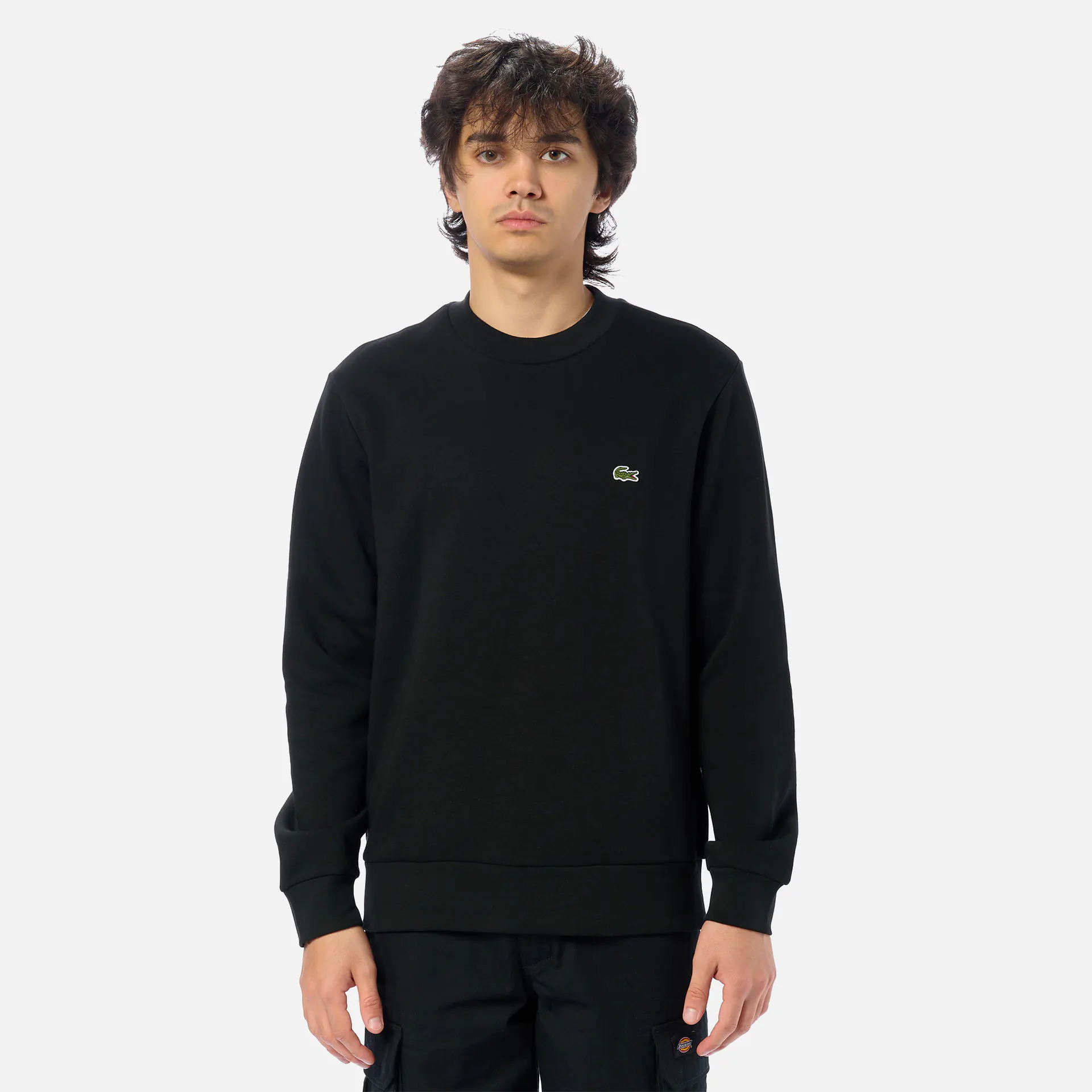 Lacoste Organic Brushed Cotton Pullover Black