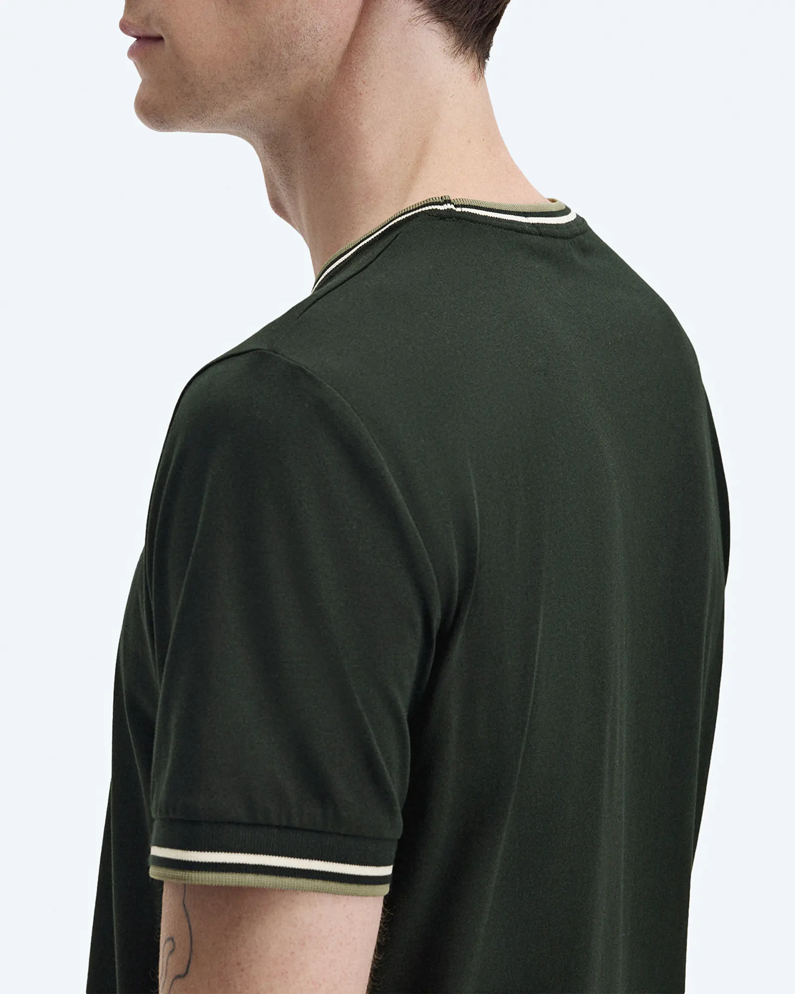 Fred Perry Twin Tipped T-Shirt Night Green/Light Ecru/Olive Mint Fred Perry Twin Tipped T-Shirt Night Green/Light Ecru/Olive Mint
