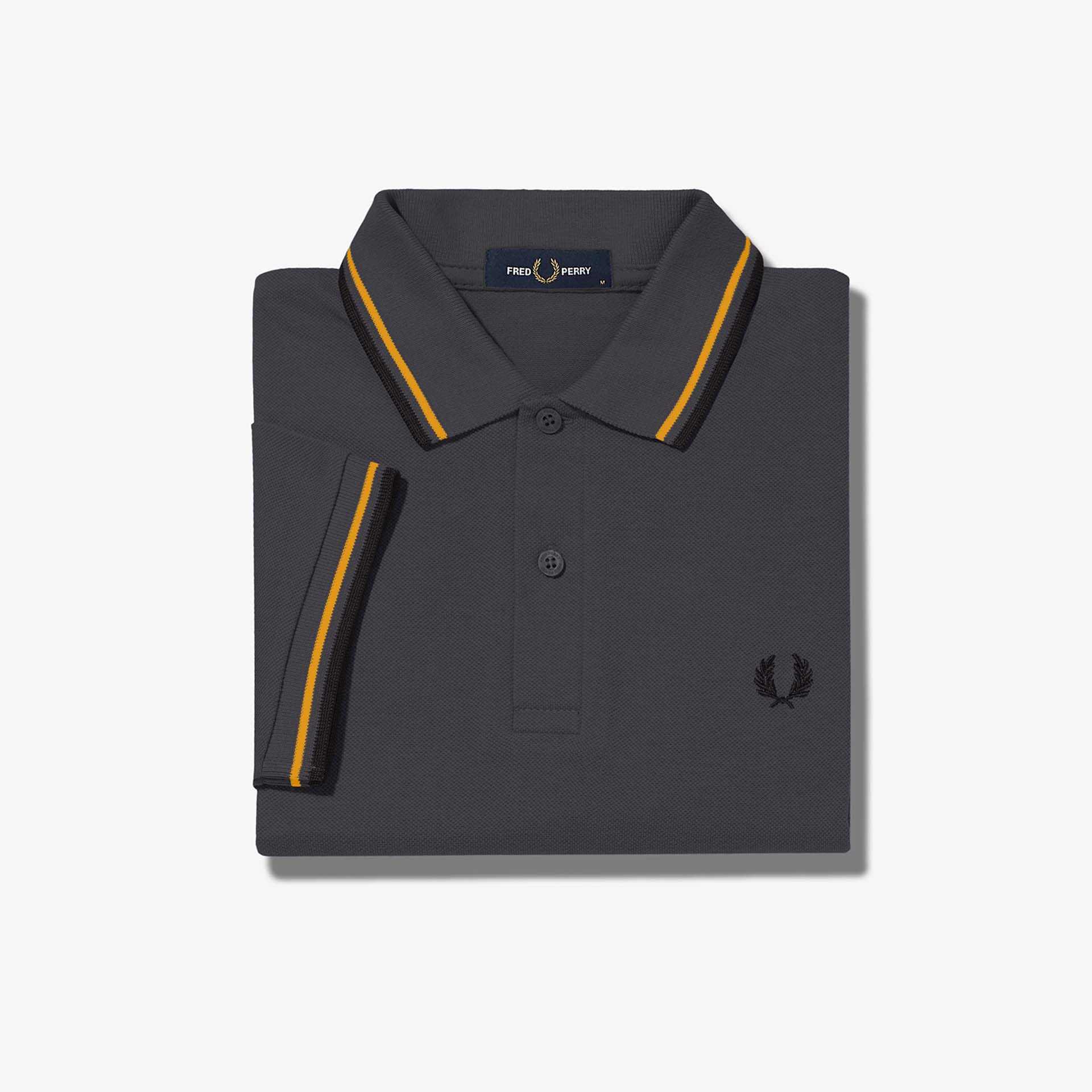 Fred Perry Twin Tipped Polo Shirt Gunmetal/19 Gold/Black