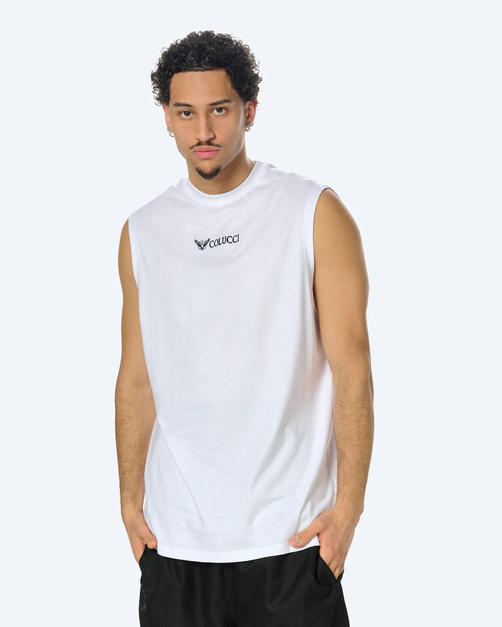 Colucci Backprint Muscle Shirt White