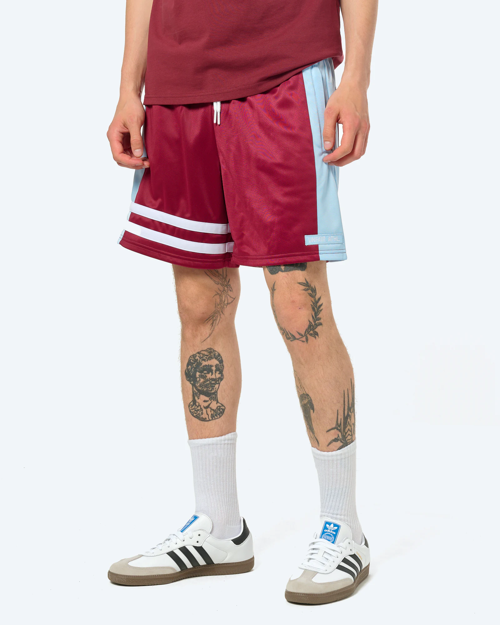 DMWU Athletic Shorts Burgundy/Skyblue